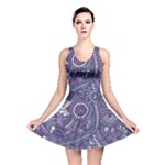 Purple Hippie Flowers Pattern, zz0102, Reversible Skater Dress