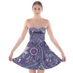 Purple Hippie Flowers Pattern, zz0102, Strapless Dresses