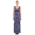 Purple Hippie Flowers Pattern, zz0102, Maxi Thigh Split Dress