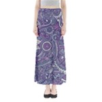 Purple Hippie Flowers Pattern, zz0102, Maxi Skirts