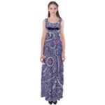 Purple Hippie Flowers Pattern, zz0102, Empire Waist Maxi Dress