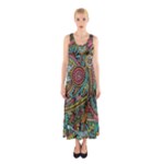 Colorful Hippie Flowers Pattern, zz0103 Sleeveless Maxi Dress