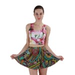 Colorful Hippie Flowers Pattern, zz0103 Mini Skirt