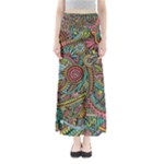 Colorful Hippie Flowers Pattern, zz0103 Maxi Skirts