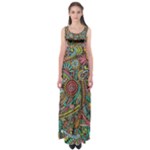 Colorful Hippie Flowers Pattern, zz0103 Empire Waist Maxi Dress