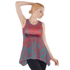 Red And Blue Pattern Side Drop Tank Tunic by Valentinaart
