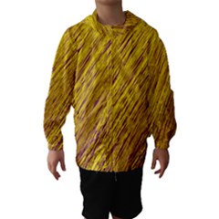 Yellow Van Gogh Pattern Hooded Wind Breaker (kids) by Valentinaart