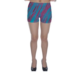 Red And Blue Pattern Skinny Shorts by Valentinaart