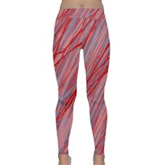 Pink And Red Decorative Pattern Yoga Leggings  by Valentinaart