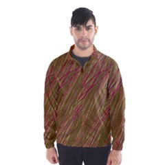 Brown Elegant Pattern Wind Breaker (men) by Valentinaart