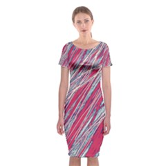 Purple Decorative Pattern Classic Short Sleeve Midi Dress by Valentinaart