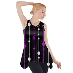 Purple, Black And White Pattern Side Drop Tank Tunic by Valentinaart