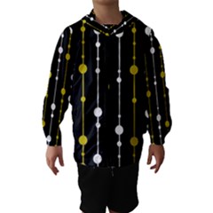 Yellow, Black And White Pattern Hooded Wind Breaker (kids) by Valentinaart