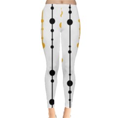 Yellow, Black And White Pattern Leggings  by Valentinaart