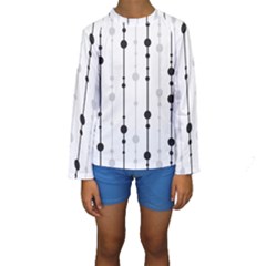 Black And White Elegant Pattern Kid s Long Sleeve Swimwear by Valentinaart