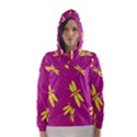 Purple and yellow dragonflies pattern Hooded Wind Breaker (Women) View1