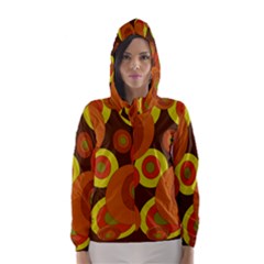Orange Pattern Hooded Wind Breaker (women) by Valentinaart
