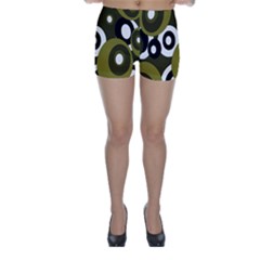 Green Pattern Skinny Shorts by Valentinaart