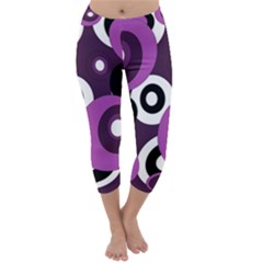 Purple Pattern Capri Winter Leggings  by Valentinaart