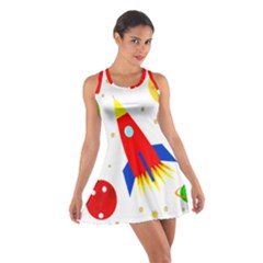 Transparent Spaceship Cotton Racerback Dress by Valentinaart