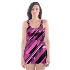 Magenta Pattern Skater Dress Swimsuit by Valentinaart