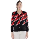 Black and red simple design Wind Breaker (Women) View1