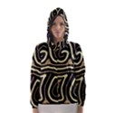 Brown elegant abstraction Hooded Wind Breaker (Women) View1
