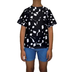 Black And White Pattern Kid s Short Sleeve Swimwear by Valentinaart