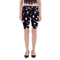Black And White Pattern Yoga Cropped Leggings by Valentinaart