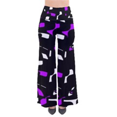 Purple, Black And White Pattern Pants by Valentinaart