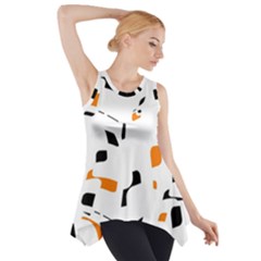 Orange, White And Black Pattern Side Drop Tank Tunic by Valentinaart