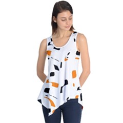 Orange, White And Black Pattern Sleeveless Tunic by Valentinaart