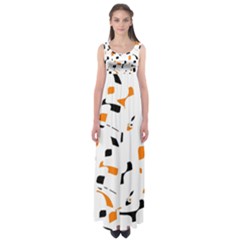 Orange, White And Black Pattern Empire Waist Maxi Dress by Valentinaart