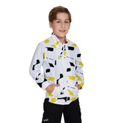 Yellow, Black And White Pattern Wind Breaker (kids) by Valentinaart