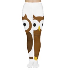 Cute Transparent Brown Owl Women s Tights by Valentinaart