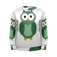 Green Cute Transparent Owl Women s Sweatshirt by Valentinaart