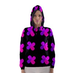 Purple Flowers Hooded Wind Breaker (women) by Valentinaart