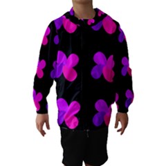 Purple Flowers Hooded Wind Breaker (kids) by Valentinaart