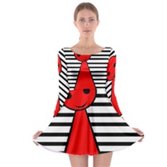 Red Pawn Long Sleeve Skater Dress by Valentinaart