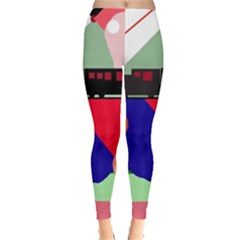 Abstract Train Leggings  by Valentinaart