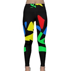 Colorful Abstraction Yoga Leggings  by Valentinaart