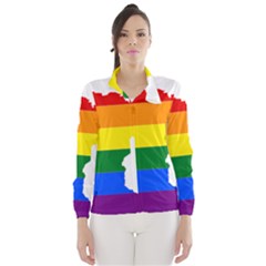 Lgbt Flag Map Of Minnesota  Wind Breaker (women) by abbeyz71