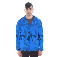 Blue Pattern Hooded Wind Breaker (men) by Valentinaart