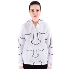 Sleeping Face Women s Zipper Hoodie by Valentinaart