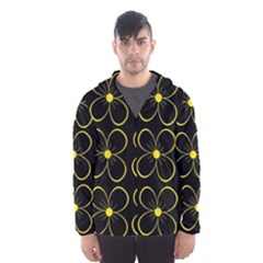 Yellow Flowers Hooded Wind Breaker (men) by Valentinaart