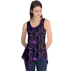 Purple Floral Pattern Sleeveless Tunic by Valentinaart