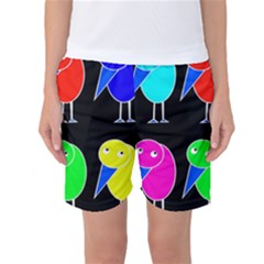 Colorful Birds Women s Basketball Shorts by Valentinaart