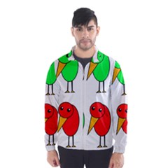 Green And Red Birds Wind Breaker (men) by Valentinaart