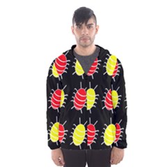 Red And Yellow Bugs Pattern Hooded Wind Breaker (men) by Valentinaart