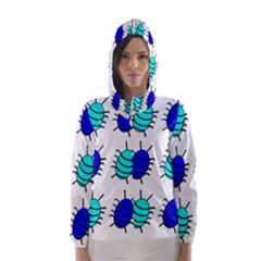 Blue Bugs Hooded Wind Breaker (women) by Valentinaart